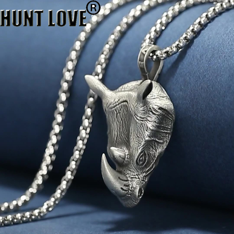 Wildman Hunting & Outdoor Vanderbijlpark - 1Pcs Pure Tin Rhino Head Pendant