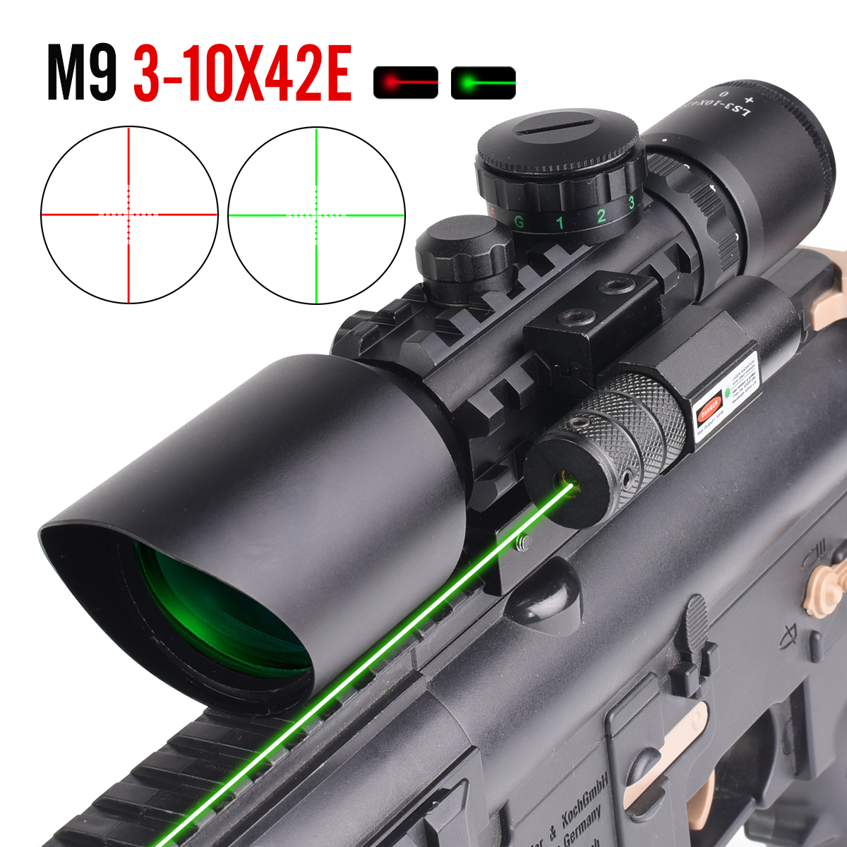 3-10X42E Tactical Scope M9 W/R - Crossbow Scope Sight review and price