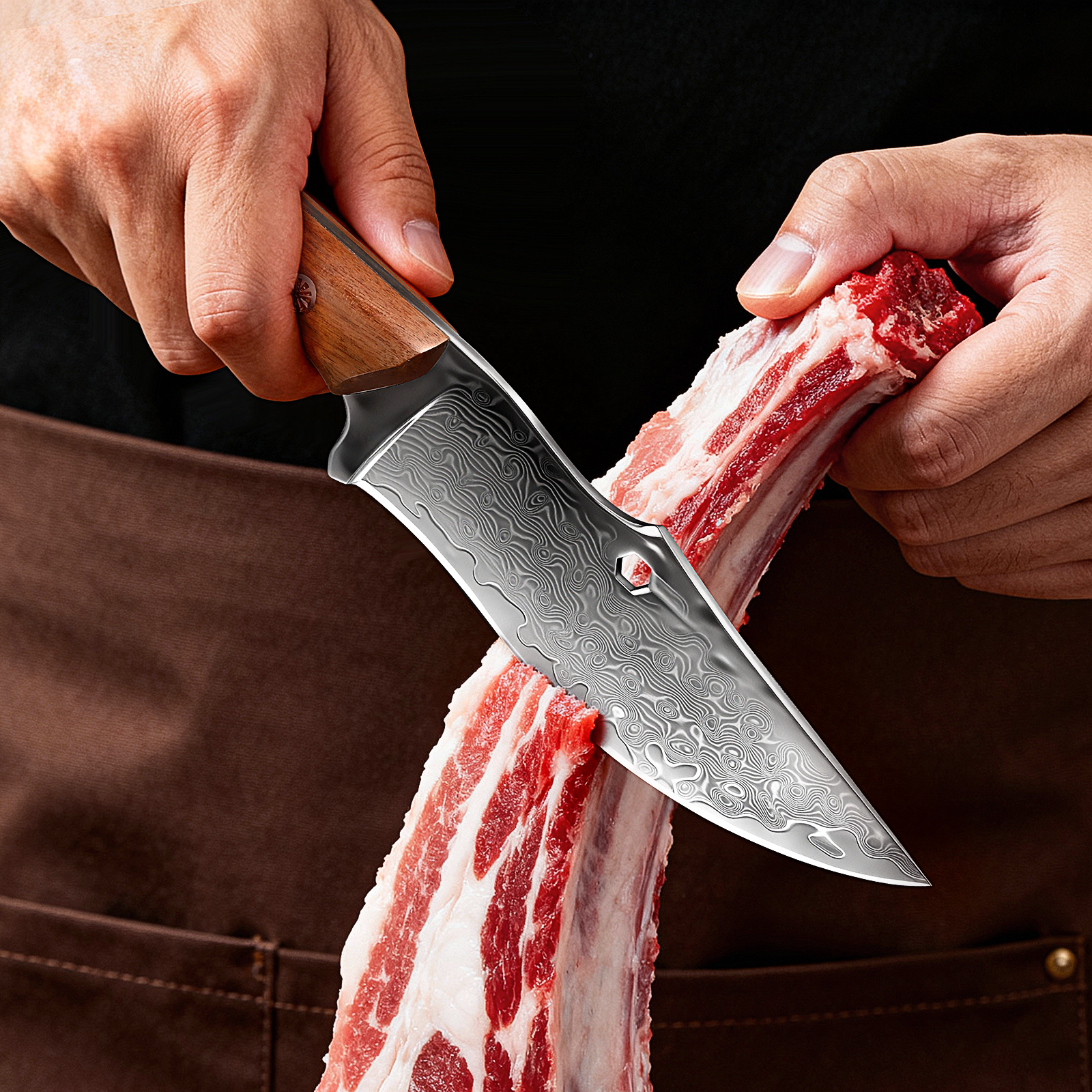 Damascus Outdoor Knife Curved  - Hunting Outdoor Edge Knives review and price