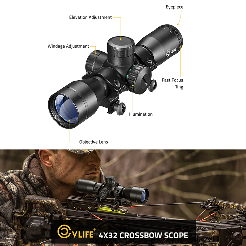 CVLIFE 4x32 Compact Crossbow S - Crossbow Scope Sight review and price