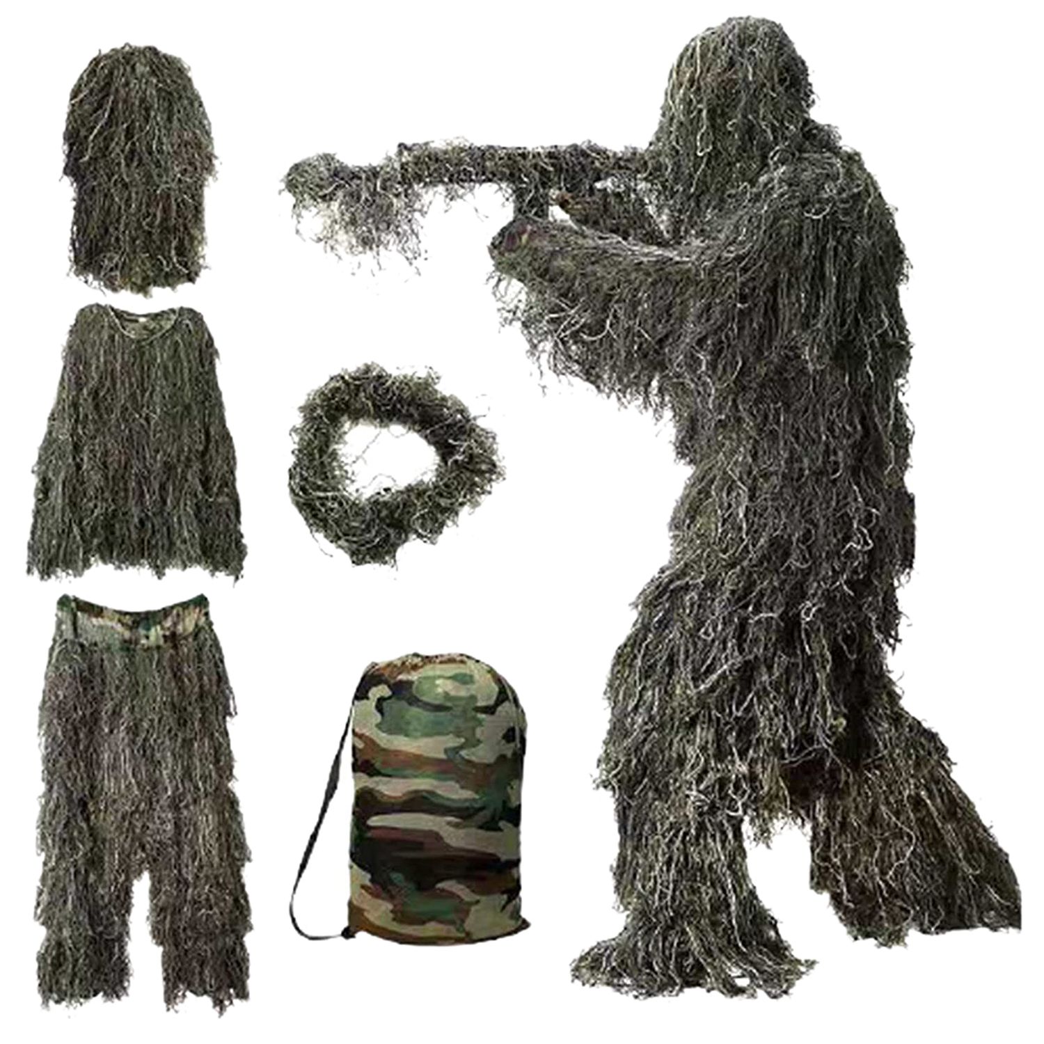 A89Z 5 in 1 Ghillie Suit,3D Ca - Hunting Outdoor Apparel review and price